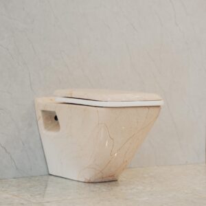 Wall Hung Toilet Marble Cream Design