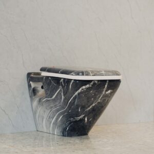 Wall Hung Toilet Marble Black Design