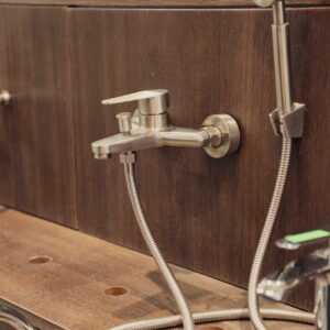 Wall Mixer Silver Matt With Hand Shower
