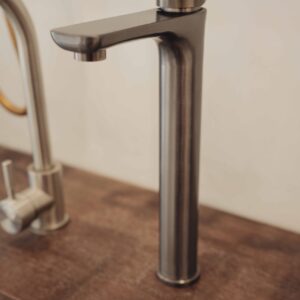 Basin Mixer Long Grey Chrome