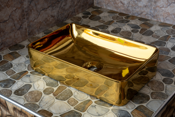 Rectangular Countertop Basin Full Gold