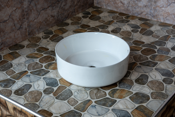 Round Cylinder Countertop Basin Plain White