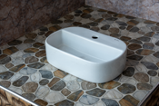 Rounded Rectangular Countertop Basin White