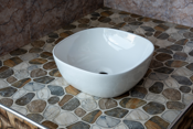 Rounded Square Countertop Basin Plain White