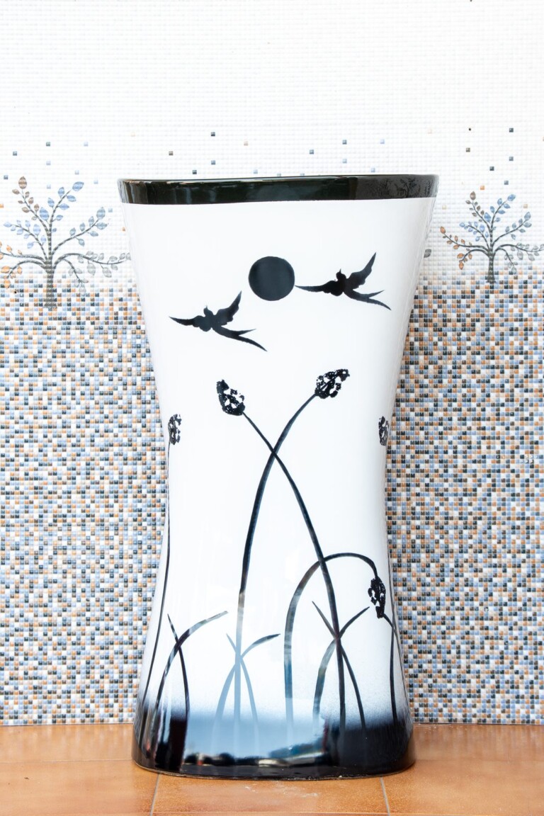 Pedestal Basin Botanical Black Print